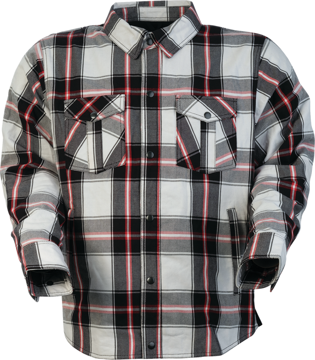 Red Z1R Ashwood Flannel shirt in small size featuring classic plaid pattern and casual streetwear style.