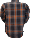 Z1R Ashwood Flannel shirt in orange, medium size, featuring a stylish plaid pattern, casual streetwear apparel.