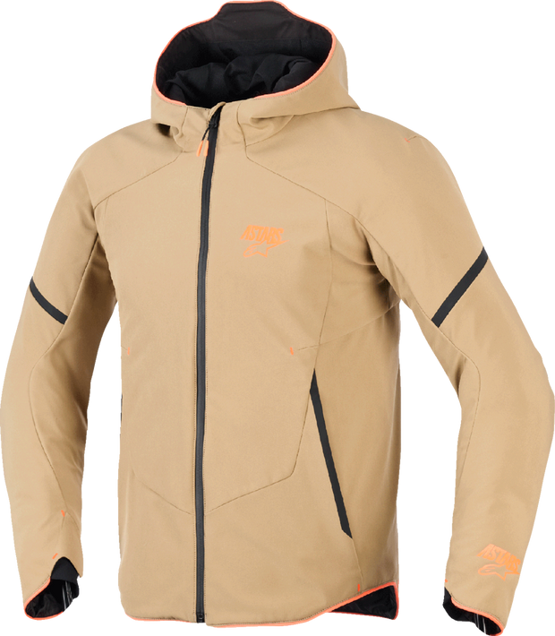 ALPINESTARS Aeroshell Waterproof Jacket - Dark Khaki/Black/Orange Fluo - 2XL 3200226-8038-2X