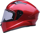 Red Z1R Talon full face street helmet in solid design, XS size, featuring aerodynamic shape and secure chin strap.