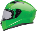 Z1R Talon solid green street full face adult helmet in XS size, featuring a sleek aerodynamic design and secure chin strap.
