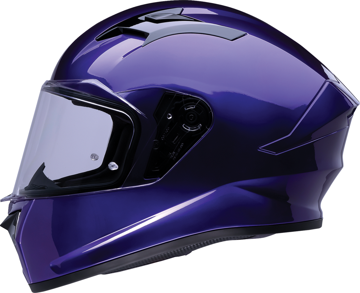 Z1R Talon solid purple street full face helmet for adults, XS size with aerodynamic design and secure chin strap.