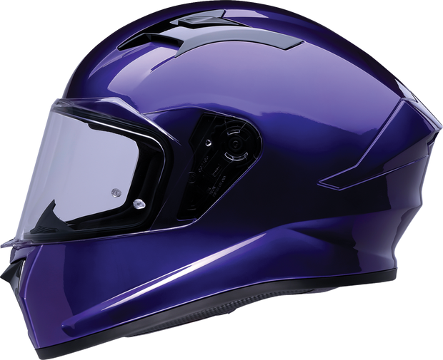 Z1R Talon solid purple street full face helmet for adults, XS size with aerodynamic design and secure chin strap.