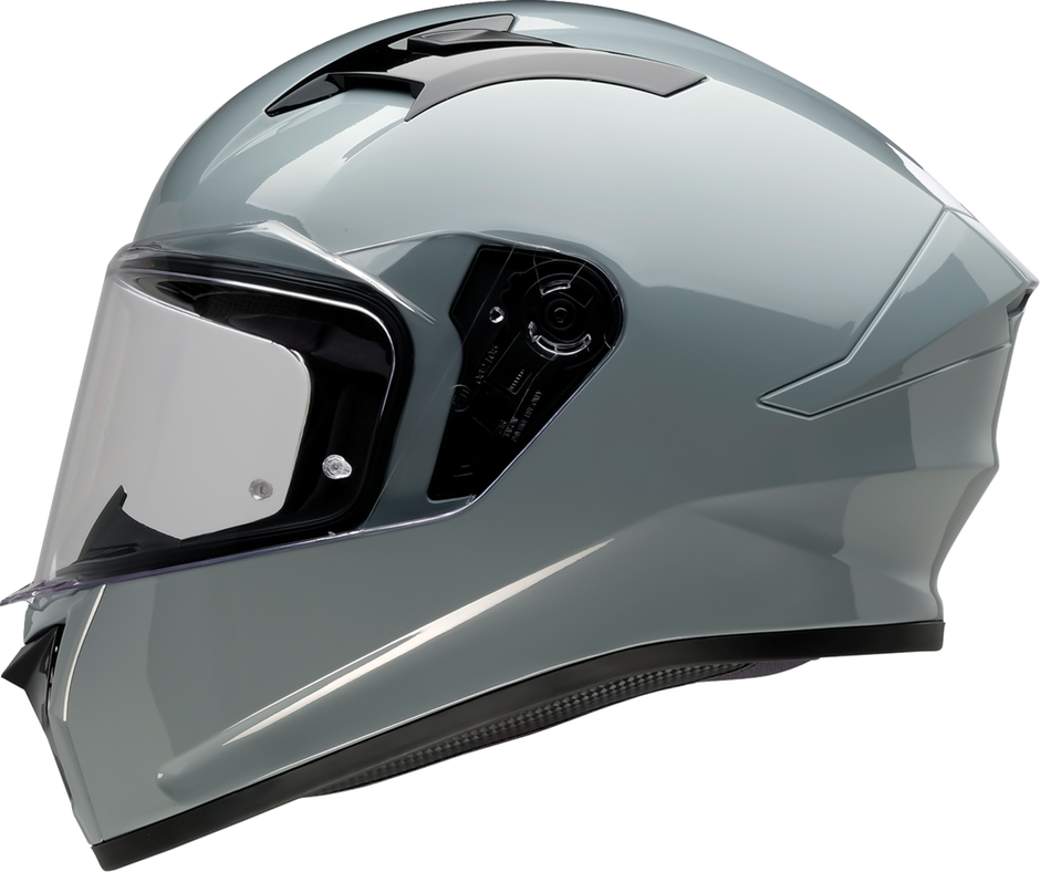 Z1R Talon street full face helmet in Nardo Gray, solid color, adult size XS, showing the helmet's sleek design and matte finish.