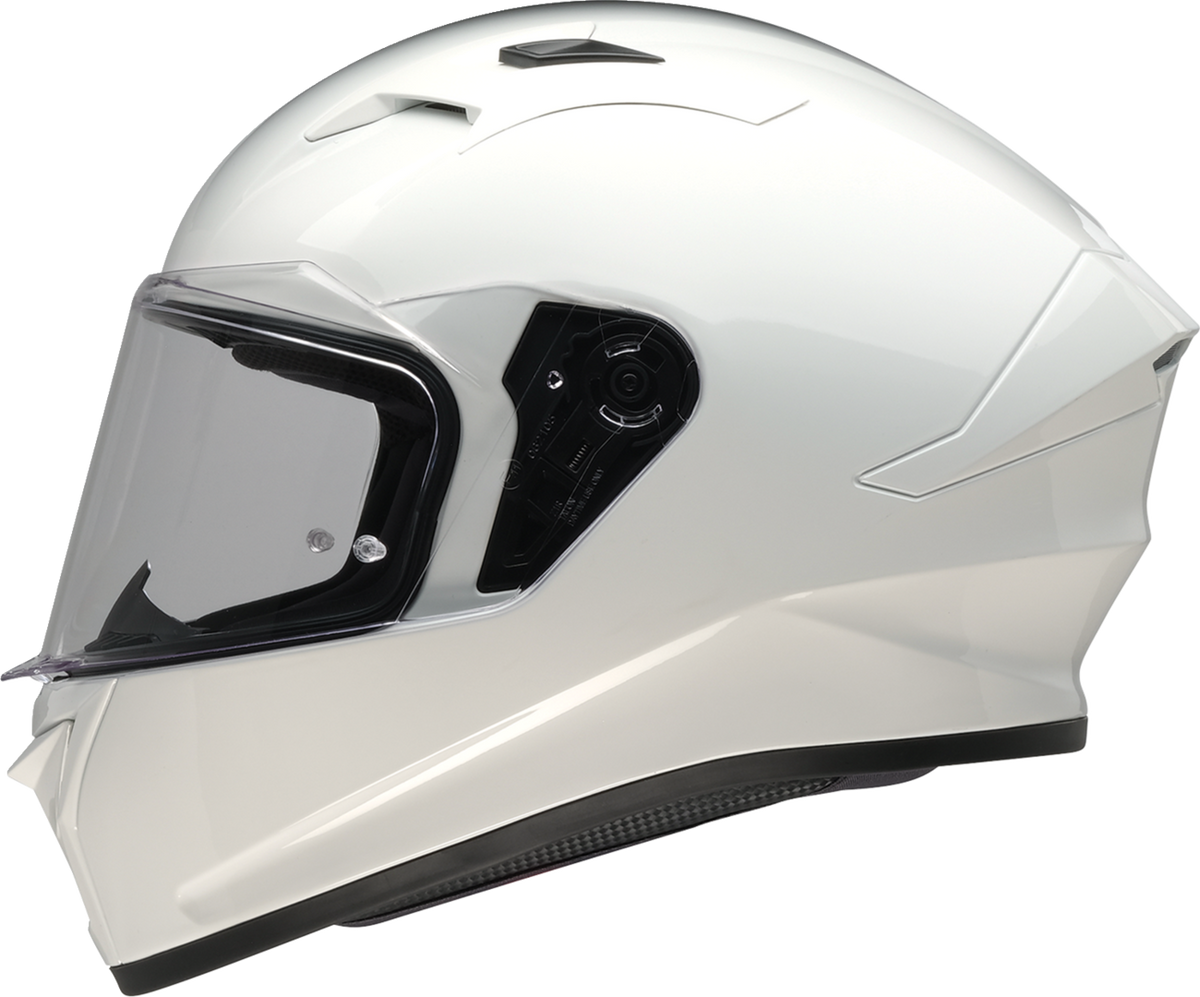 White Z1R Talon full face street helmet in XS size, featuring a sleek design and solid construction.