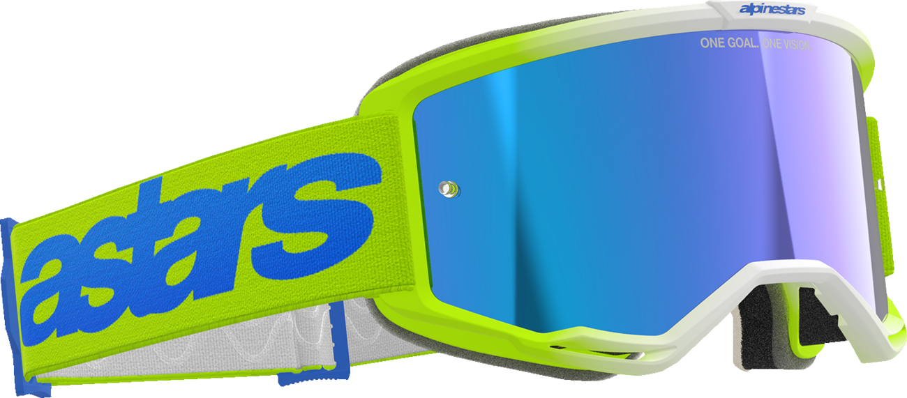 ALPINESTARS GOGGLES Vision 5 Goggle - Blaze - Yellow/Blue - Blue Mirror Lens 5102125-5007