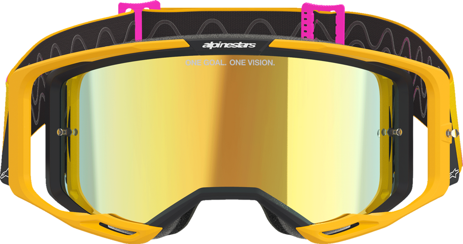 ALPINESTARS GOGGLES Vision 8 Goggle - Corp - Orange/Yellow/Pink - Gold Mirror Lens 5101625-4005