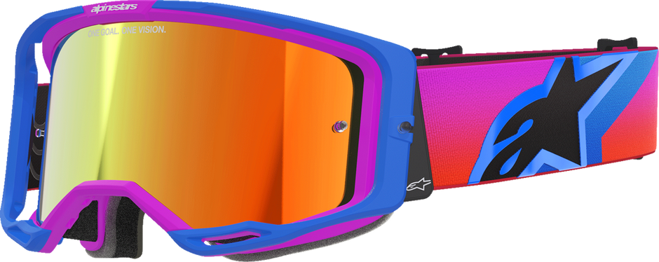 ALPINESTARS GOGGLES Vision 8 Goggle - Corp - Blue/Purple/Orange - Red Mirror Lens 5101625-7286
