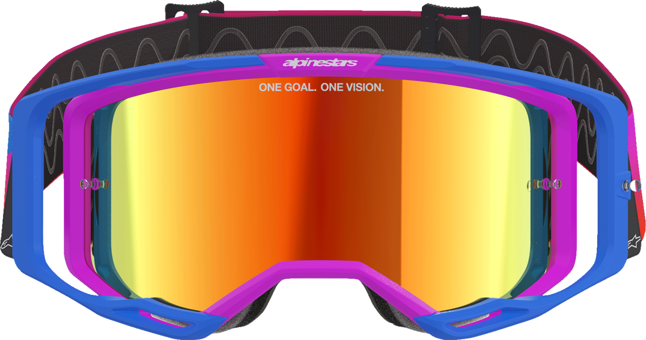 ALPINESTARS GOGGLES Vision 8 Goggle - Corp - Blue/Purple/Orange - Red Mirror Lens 5101625-7286