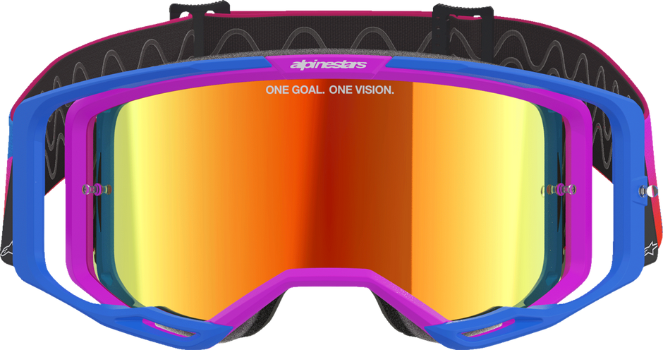 ALPINESTARS GOGGLES Vision 8 Goggle - Corp - Blue/Purple/Orange - Red Mirror Lens 5101625-7286