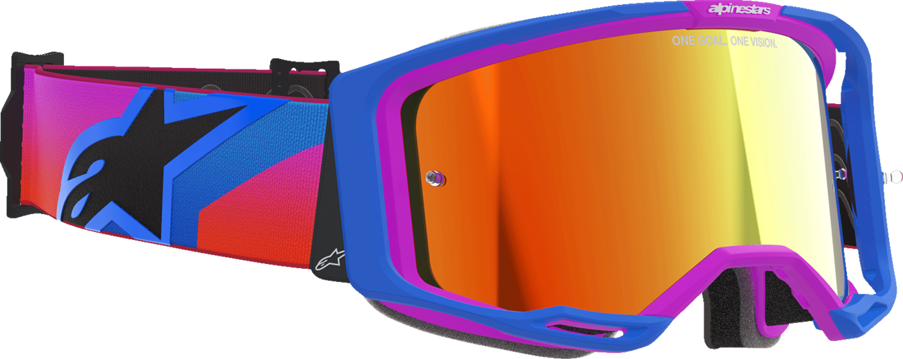 ALPINESTARS GOGGLES Vision 8 Goggle - Corp - Blue/Purple/Orange - Red Mirror Lens 5101625-7286