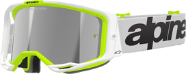 ALPINESTARS GOGGLES Vision 8 Goggle - Wordmark - White/Yellow Fluo - Silver Mirror Lens 5101325-2501