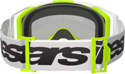 ALPINESTARS GOGGLES Vision 8 Goggle - Wordmark - White/Yellow Fluo - Silver Mirror Lens 5101325-2501