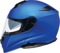 Z1R Solaris 2.0 satin blue modular street helmet with open face and chin guard, size XS, shown from the front.