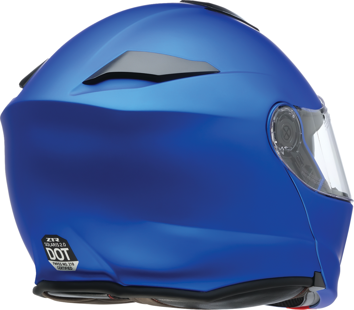 Z1R Solaris 2.0 modular street helmet in satin blue with XS size, full face design, featuring a sleek, aerodynamic look.