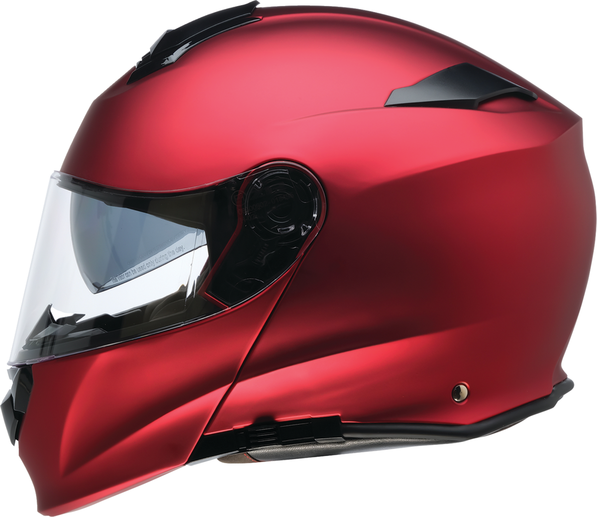 Red Z1R Solaris 2.0 modular street helmet in satin finish, showing the full face and open face design, size XS.