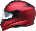 Red Z1R Solaris 2.0 modular street helmet in satin finish, showing the full face and open face design, size XS.