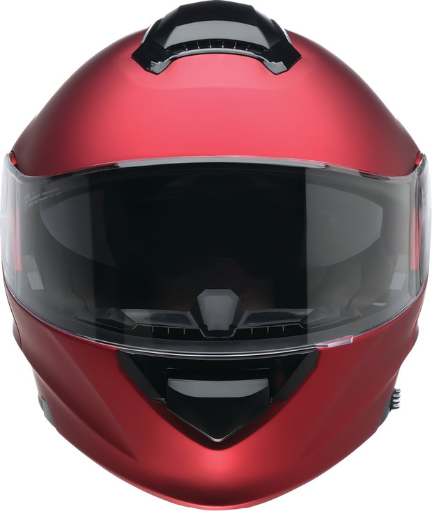 Z1R Solaris 2.0 satin red modular street helmet with full face design, XS size, showing the helmet's sleek, aerodynamic look.