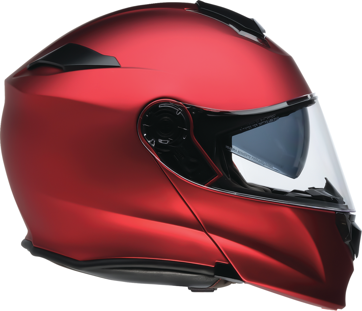 Z1R Solaris 2.0 Satin Red modular street helmet with full-face design, size XS, shown from the front view.