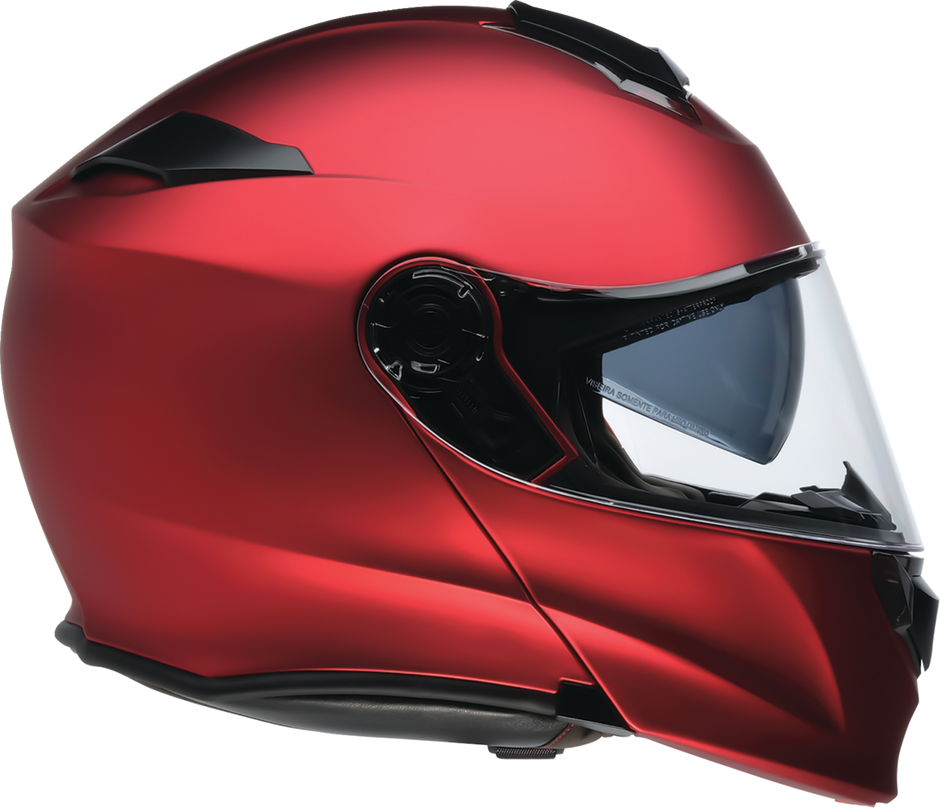 Z1R Solaris 2.0 Satin Red modular street helmet with full-face design, size XS, shown from the front view.