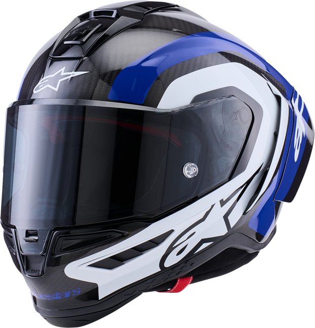 ALPINESTARS Supretech R10 Helmet - 22.06 - Arius - Gloss Black/White/Blue - Large 8203926-1647-L