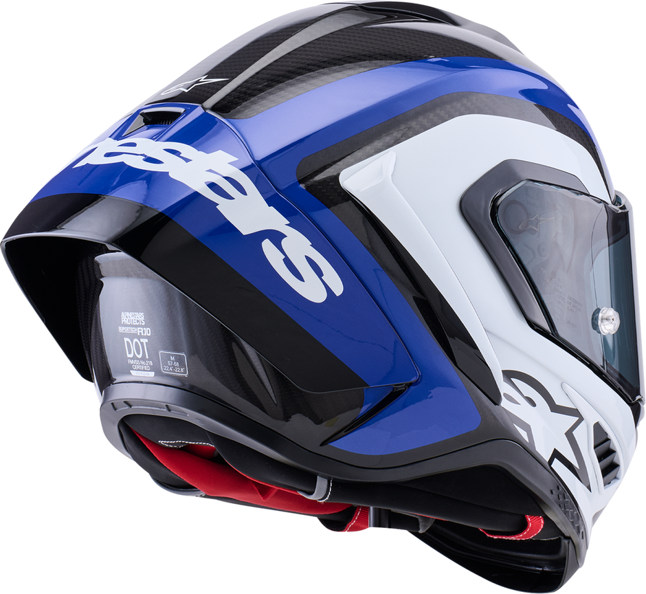 ALPINESTARS Supretech R10 Helmet - 22.06 - Arius - Gloss Black/White/Blue - Large 8203926-1647-L