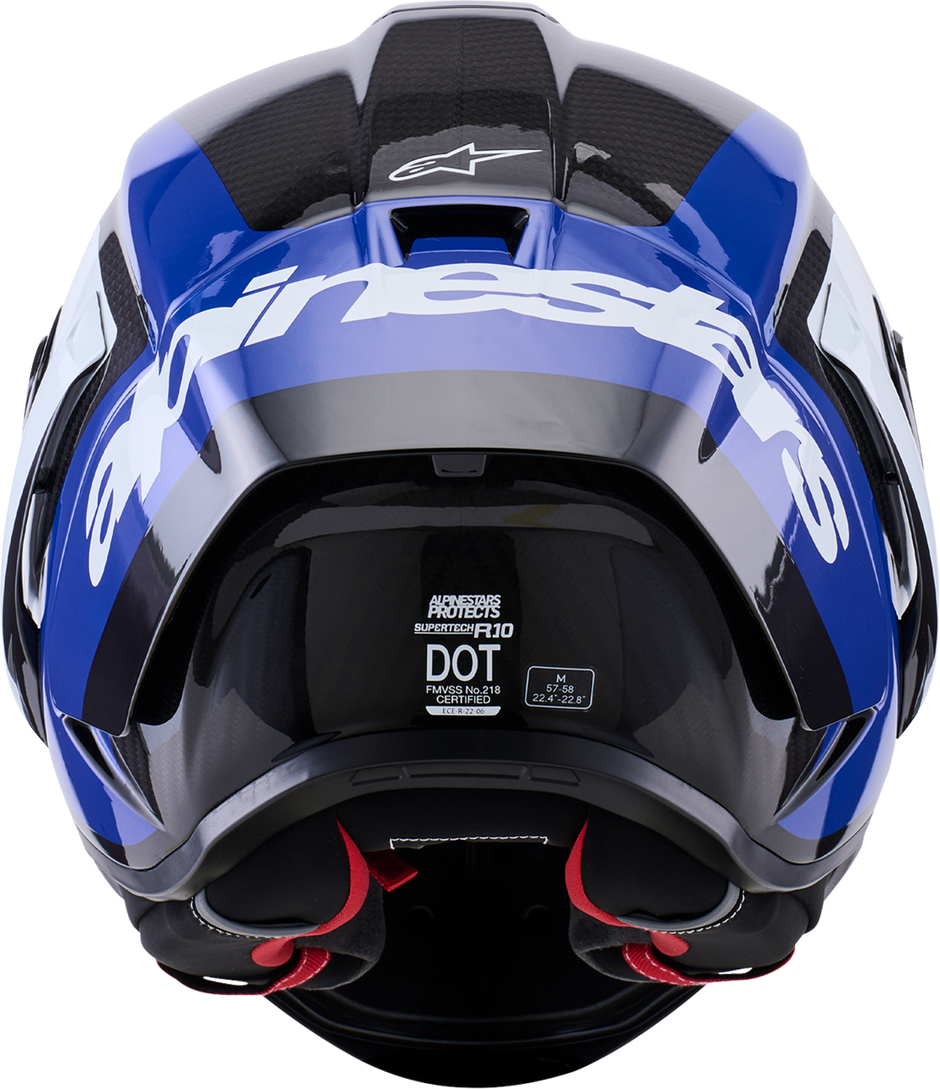 ALPINESTARS Supretech R10 Helmet - 22.06 - Arius - Gloss Black/White/Blue - Large 8203926-1647-L