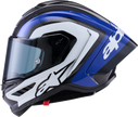 ALPINESTARS Supretech R10 Helmet - 22.06 - Arius - Gloss Black/White/Blue - Large 8203926-1647-L
