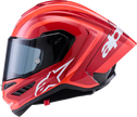 ALPINESTARS Supretech R10 Helmet - 22.06 - Arius - Gloss - Black/White/Double Red - XS 8203926-1683-XS