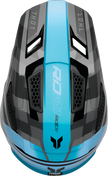 Black and teal THOR Fleet offroad full face helmet in 2XL size, featuring a sleek design and full-face coverage for adult riders.