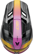 THOR Fleet Camber offroad full face adult helmet in black and magenta, size XL, with ventilation and sleek design.