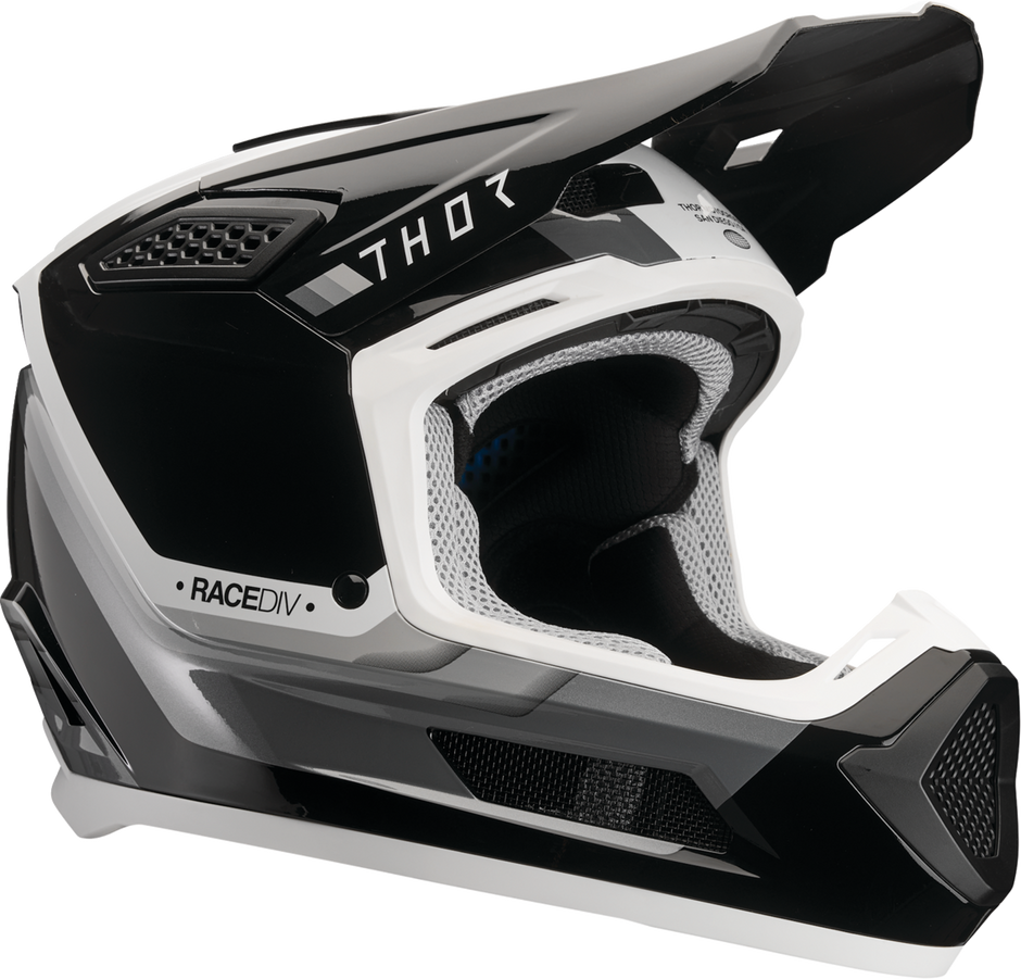 THOR Fleet Defy Offroad Full Face Helmet in black and white, 2XL size, designed for adult motocross and off-road riding.