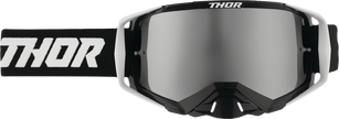 THOR Activate Goggle Flite black frame with silver mirror lens, motocross eyewear designed for high-performance riding.
