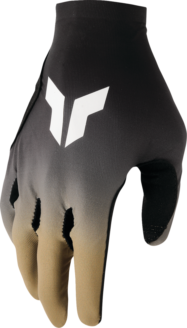 Black and copper THOR Sportmode Iconic gloves in XS, featuring durable construction and detailed stitching for motorcycle riding.