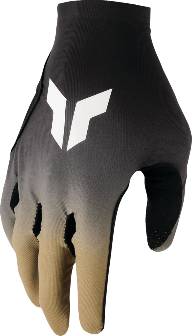 Black and copper THOR Sportmode Iconic gloves in XS, featuring durable construction and detailed stitching for motorcycle riding.