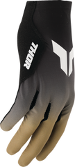 Black and copper THOR Sportmode Iconic gloves in XS showing the textured grip and sporty design for motorcycle riding.