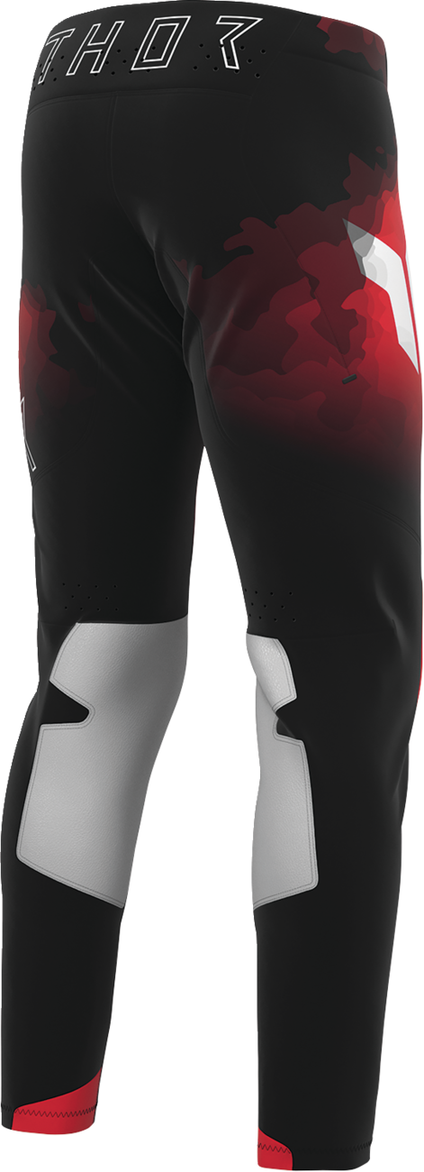 Black and red THOR Sportmode Carbon ATV pants in US size 30, featuring durable offroad motocross gear design.