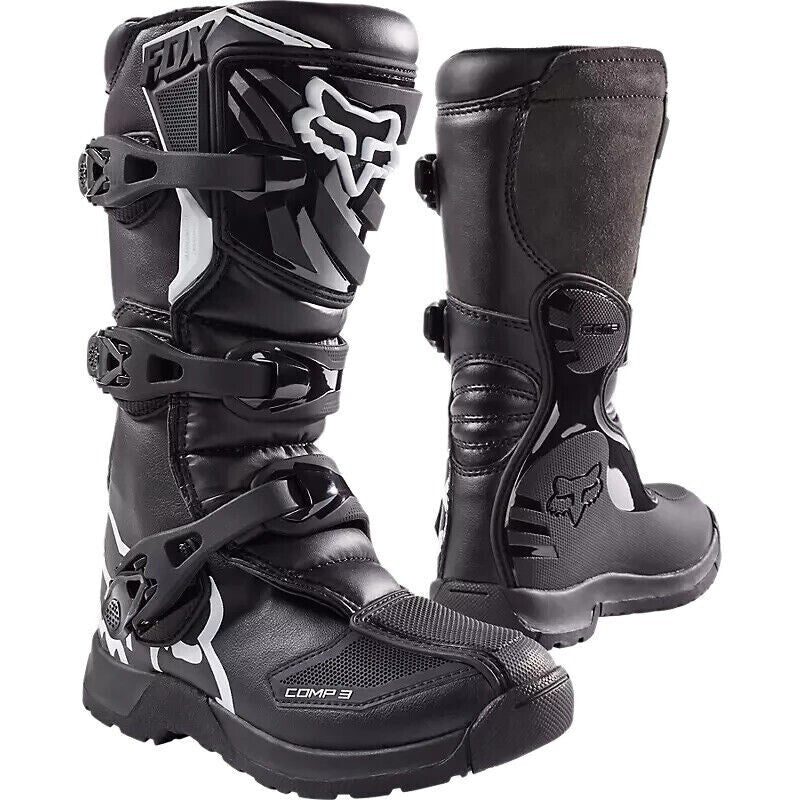 NEW FOX RACING COMP 3 BOOTS 18238-001-5, SIZE Y5