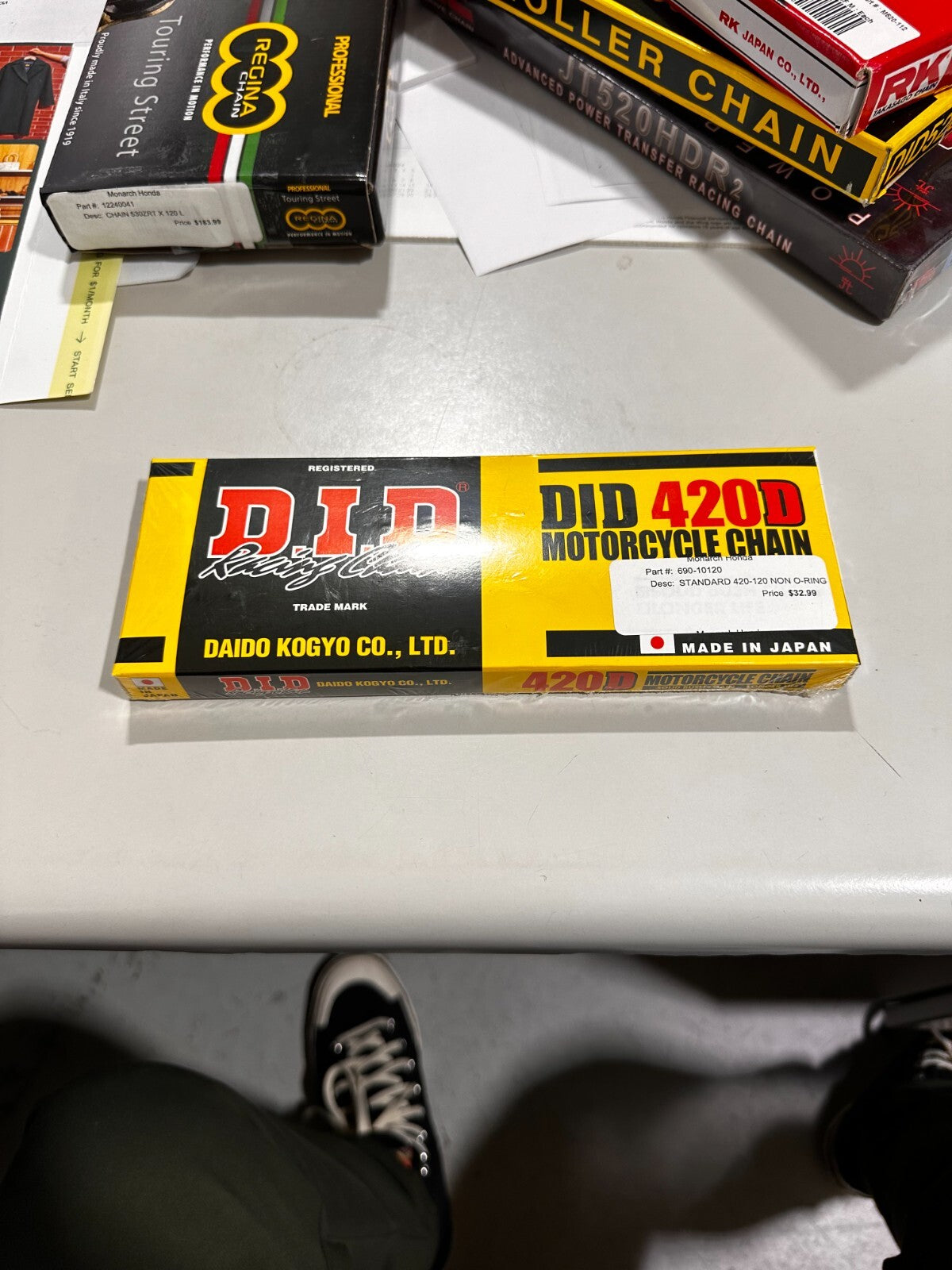 D.I.D Racing Chain 420D Motorcycle Chain # 690-10120