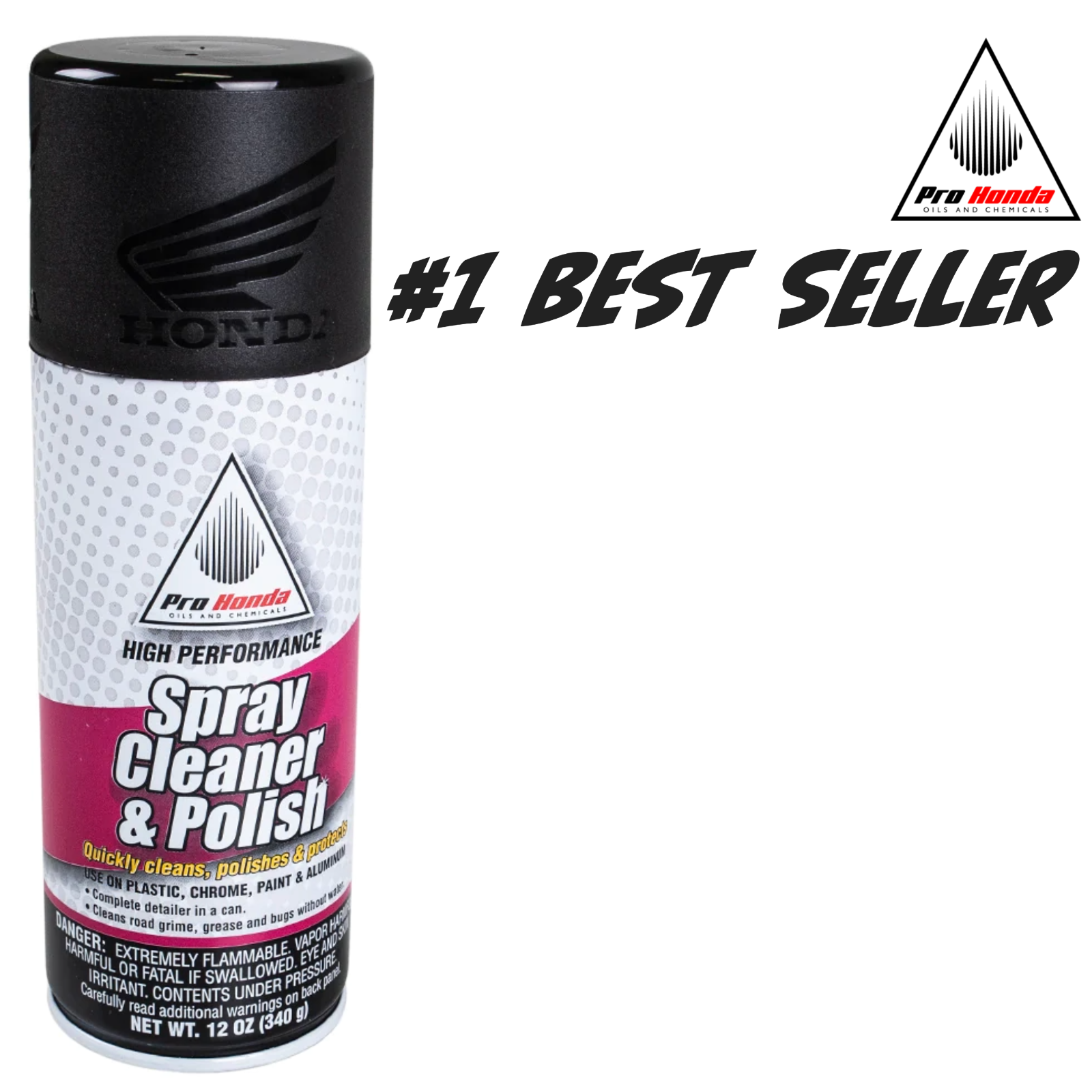 PRO HONDA MOTORCYCLE HIGH PERFORMANCE SPRAY CLEANER & POLISH 6 CANS 12 OZ 6 pack