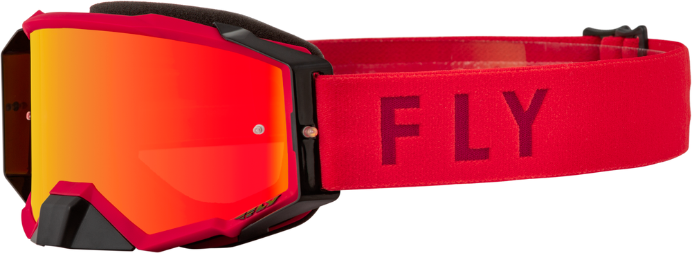 FLY RACING ZONE PRO GOGGLE - RED - RED MIRROR/AMBER LENS