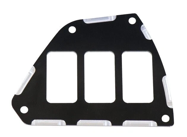 ModQuad - H-SPD-BLK - 3 Slot Switch Plate, Black