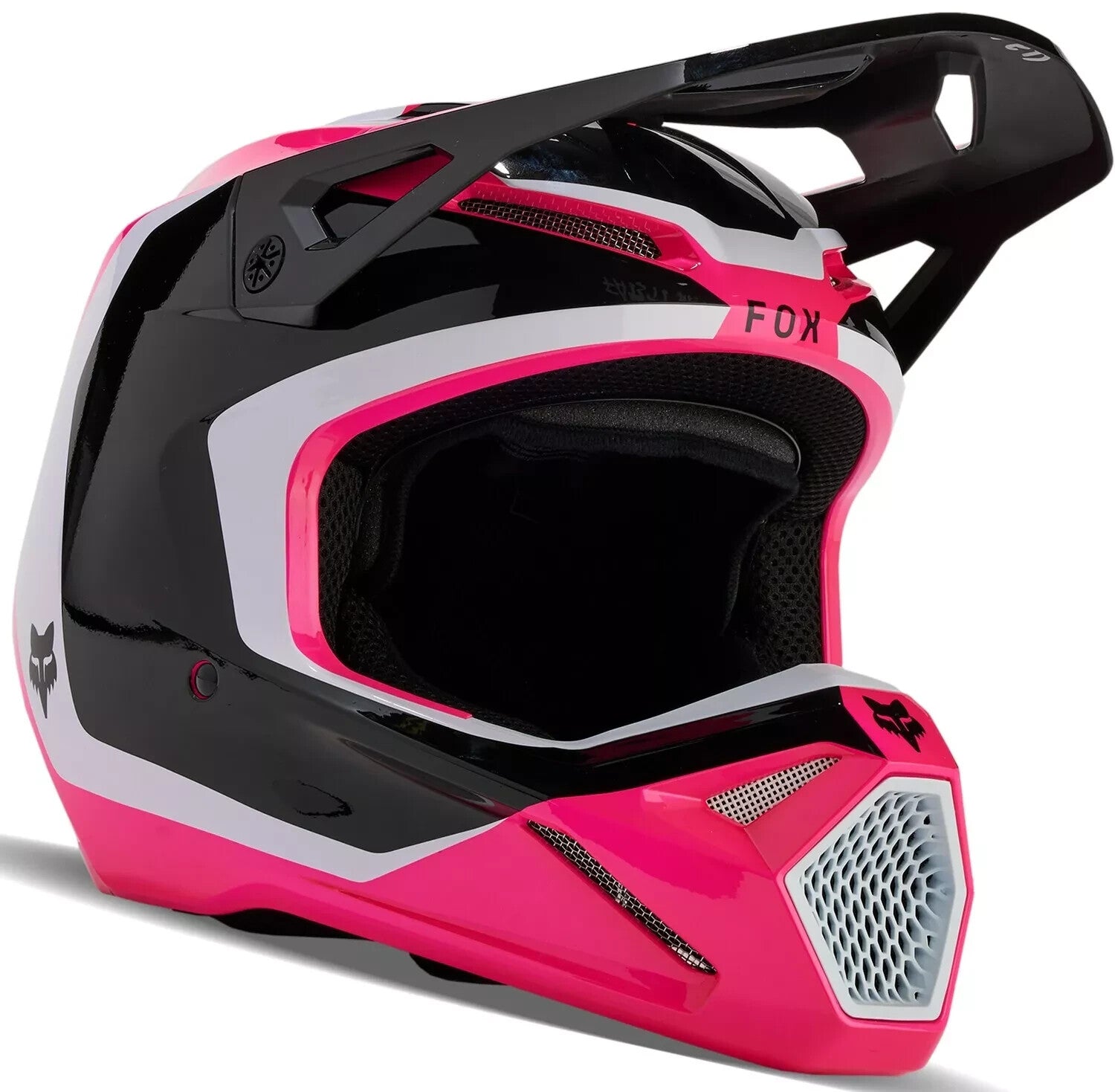 Fox Racing V1 Nitro Youth MX Offroad Helmet Black/Pink