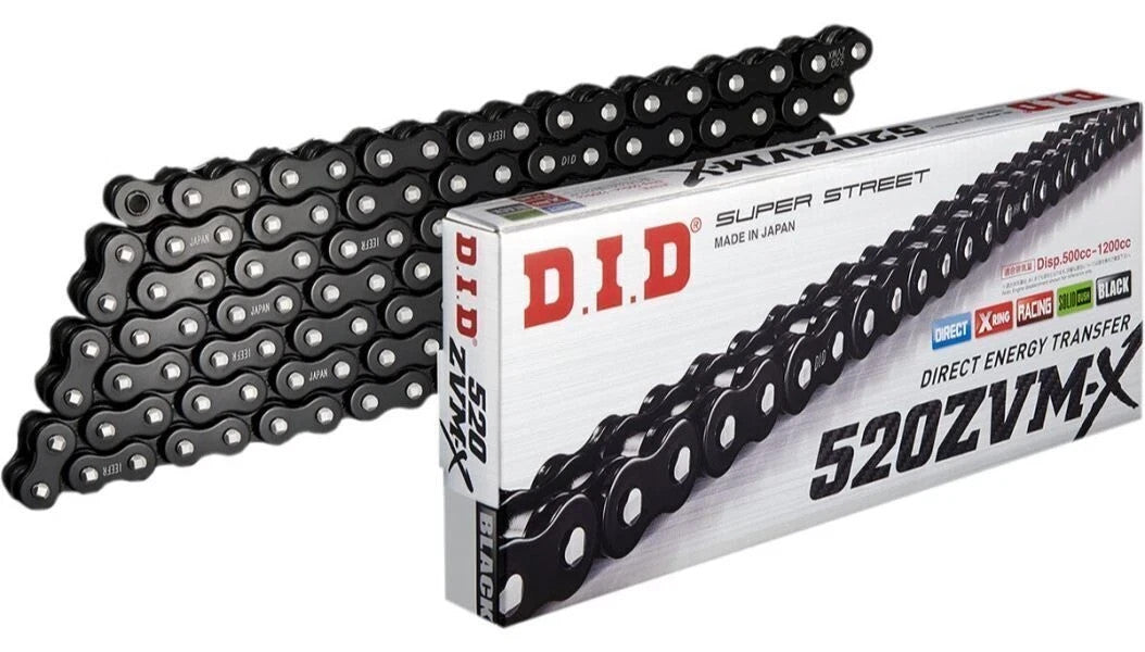 DID D.I.D 520 ZVM-X Super Street X-Ring Motorcycle Chain - Black - 120 Link