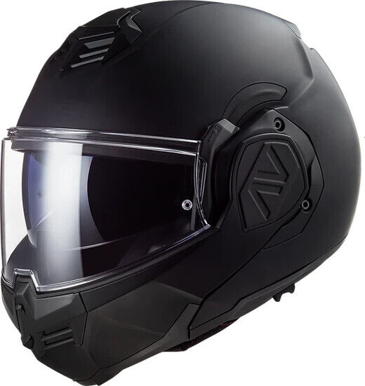 LS2 Helmets Advant Noir Modular Motorcycle Helmet w/SunShield - Matte Black