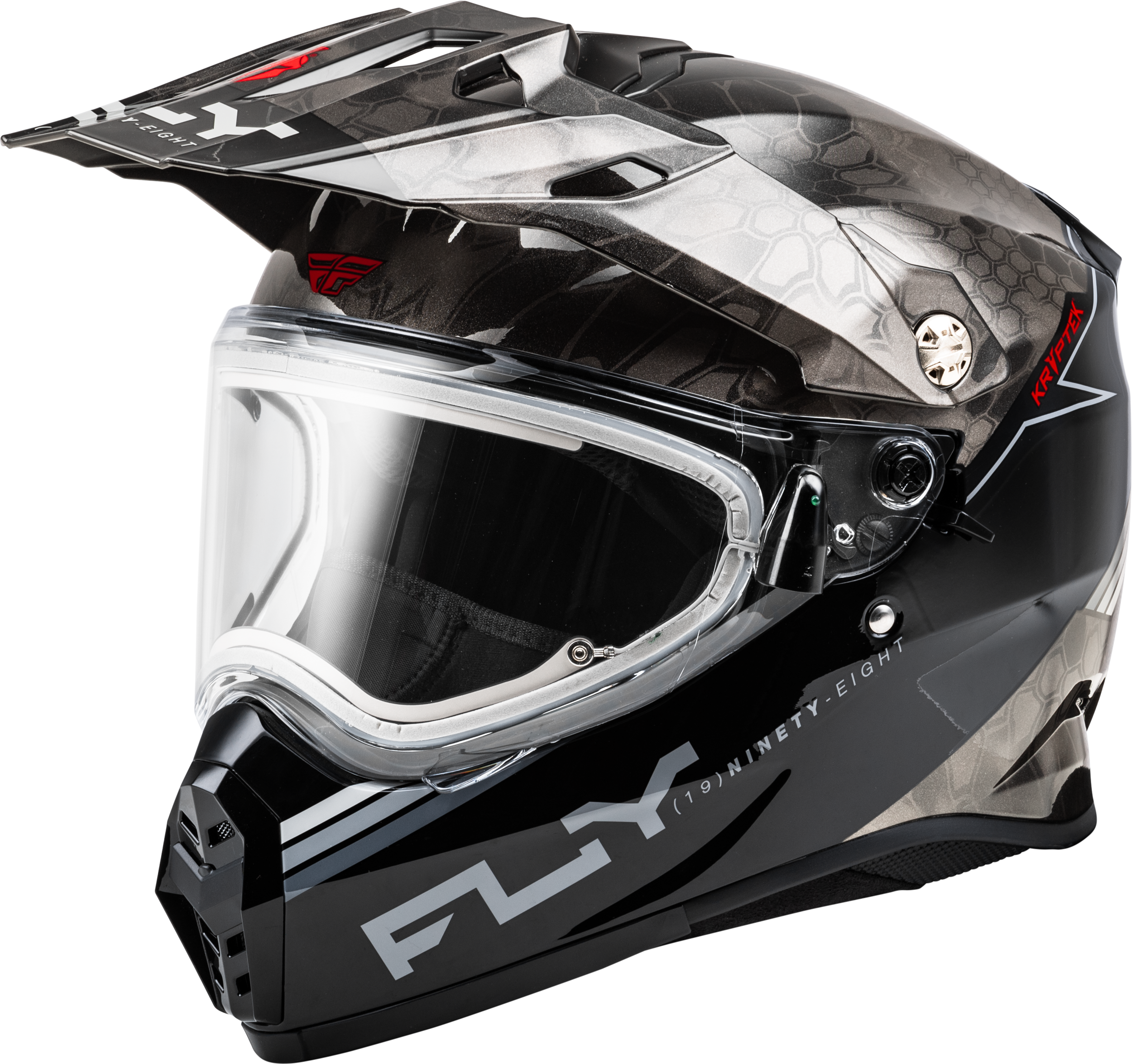 Trekker Cw Conceal Helmet Elec Shld Black/Grey/White Lg