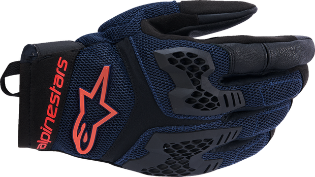 ALPINESTARS Manti Air Gloves - Deep Blue/Fluo Red/Asphalt - Small 3570225-7196-S