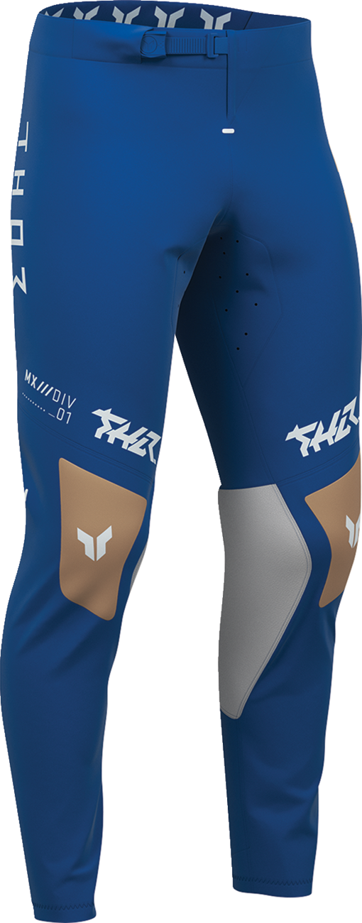 THOR Sportmode Mind Control ATV offroad pants in light gray and blue, US 29, made for motocross and offroad riding.