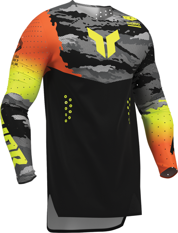 Black and acid-colored THOR Sportmode Recon LE ATV jersey in medium, featuring offroad motocross design and breathable fabric.