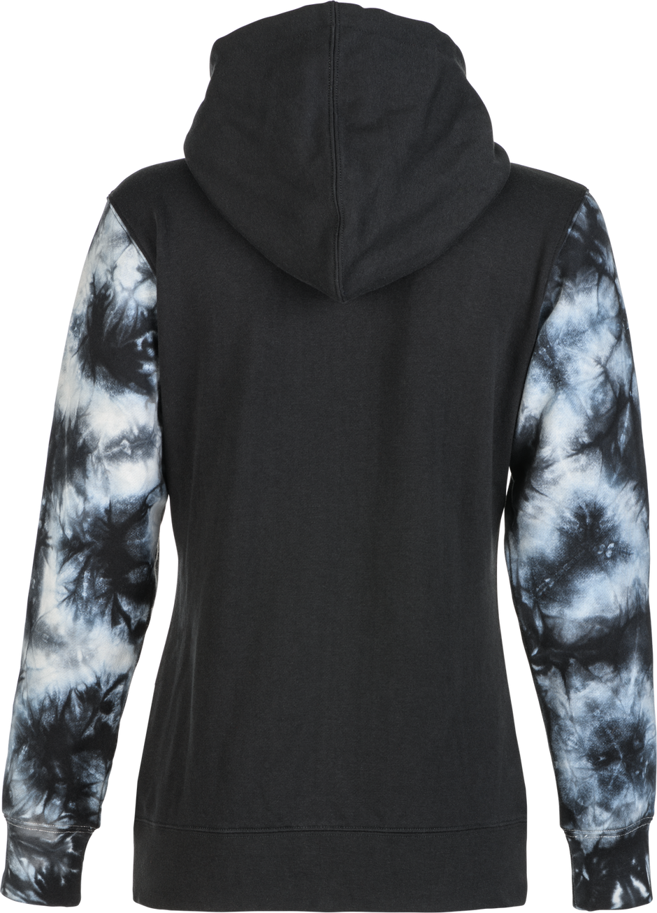 Women's Fly Tie Dye Zip Up Hoodie Black/Grey Xl